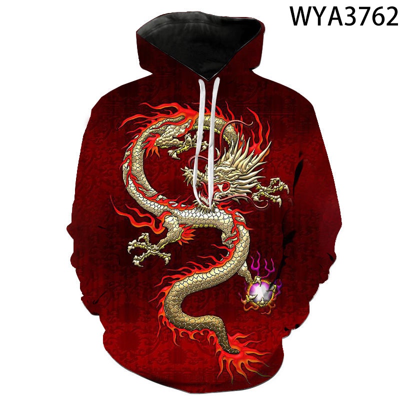 Áo Hoodie In Hình Rồng 3D Thời Trang Dành Cho Nam Nữ