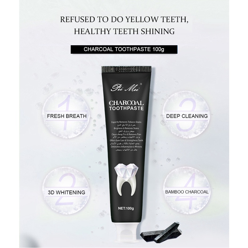 Kem Đánh Răng Than Tre Hoạt Tính 100g PEI MEI NO.PM416-1