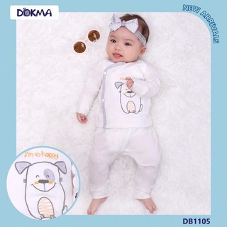 [DB1105] Bộ sơ sinh cài lệch Dokma cotton (NB-3M)