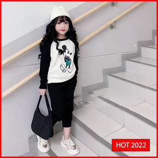 Bộ Dài Tay Thu Đông Mickey Dễ Thương Cho Bé Trai & Bé Gái 2,3,4,5,6,7,8,9,10,11,12,13,14,15,16 tuổi