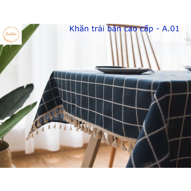 [GÓC SALE] K9_Khăn trải bàn Cao Cấp có tua hình vuông/chữ nhật chất liệu cotton 100% Phong cách Bắc Âu