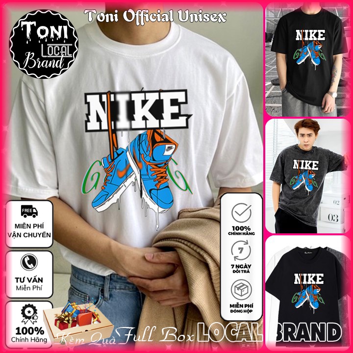 (𝐅𝐮𝐥𝐥 𝐁𝐨𝐱) ÁO THUN Tay Lỡ NAIKI Local Brand Unisex Cotton 100 Form Rộng Nam Nữ (AT1100L - Kèm Video Ảnh Thật)