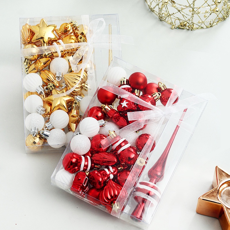 Hàng Mới Về Set 34 Trái Châu Mini K9WX Sơn Màu Trang Trí Cây Thông Noel