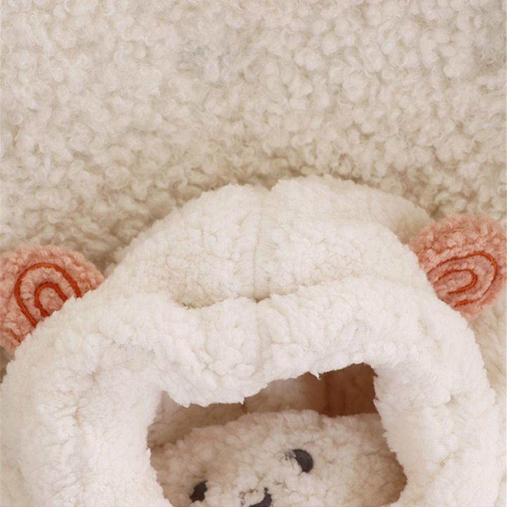 Mũ Beanie Tai Gấu Chắn Gió Giữ Ấm Mùa Đông