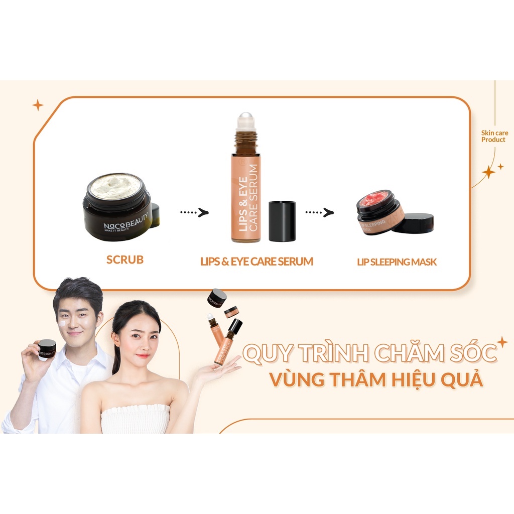 Tẩy Tế Bào Môi Chết NACOBEATY Giảm Thâm Môi Vành Môi Giúp Làm Hồng Môi Dưỡng Môi Cấp Ẩm Mềm Mịn 20g