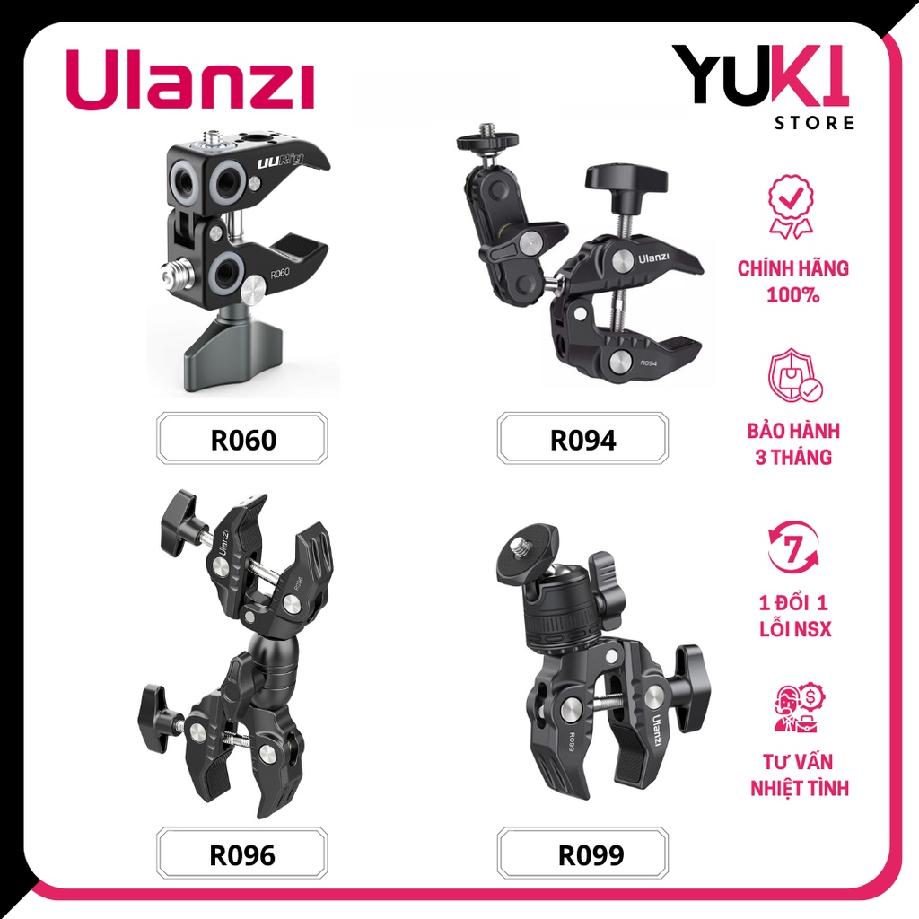 ULANZI R060 / R094 / R096 / R099 - Kẹp Kim Loại Đa Năng Dành Cho Máy Ảnh - Hàng Chính Hãng