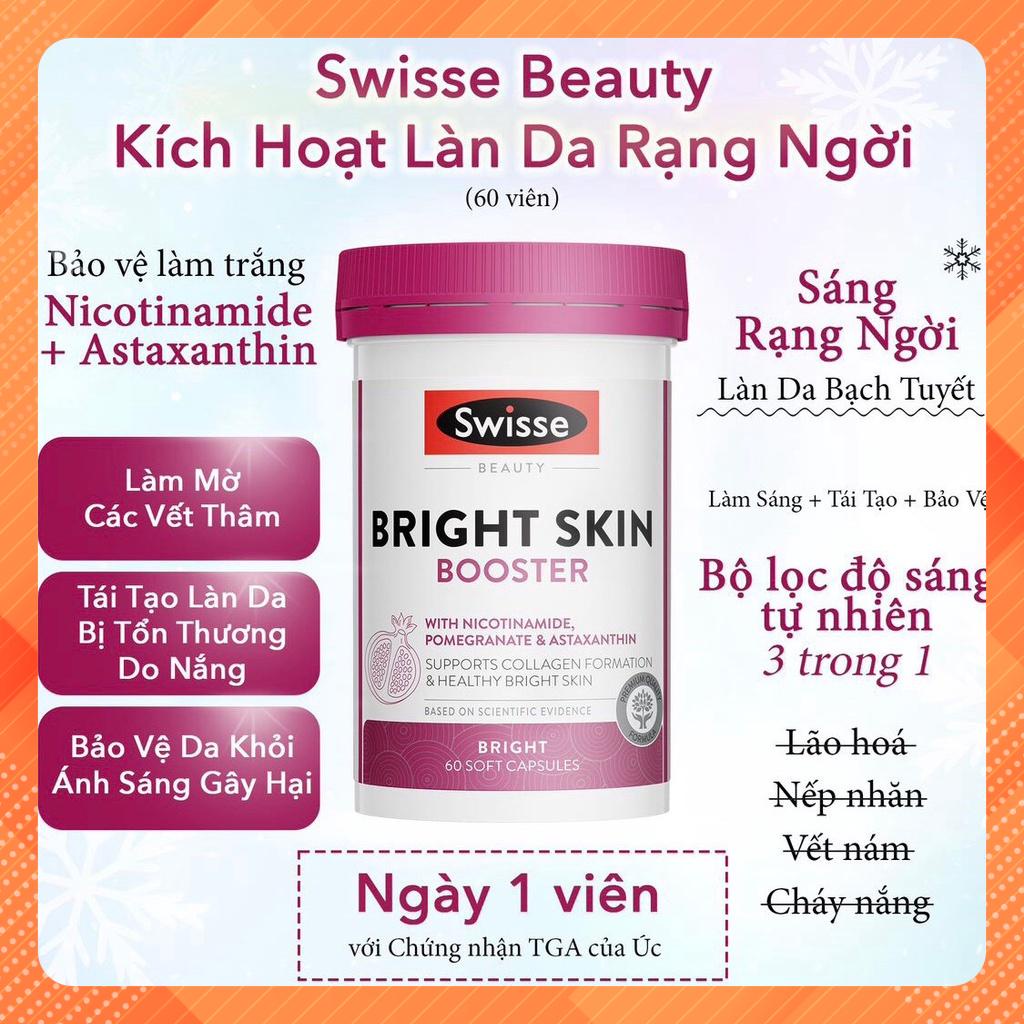 Viên uống trắng sáng da cao cấp Swisse Beauty Bright Skin 60 Capsules