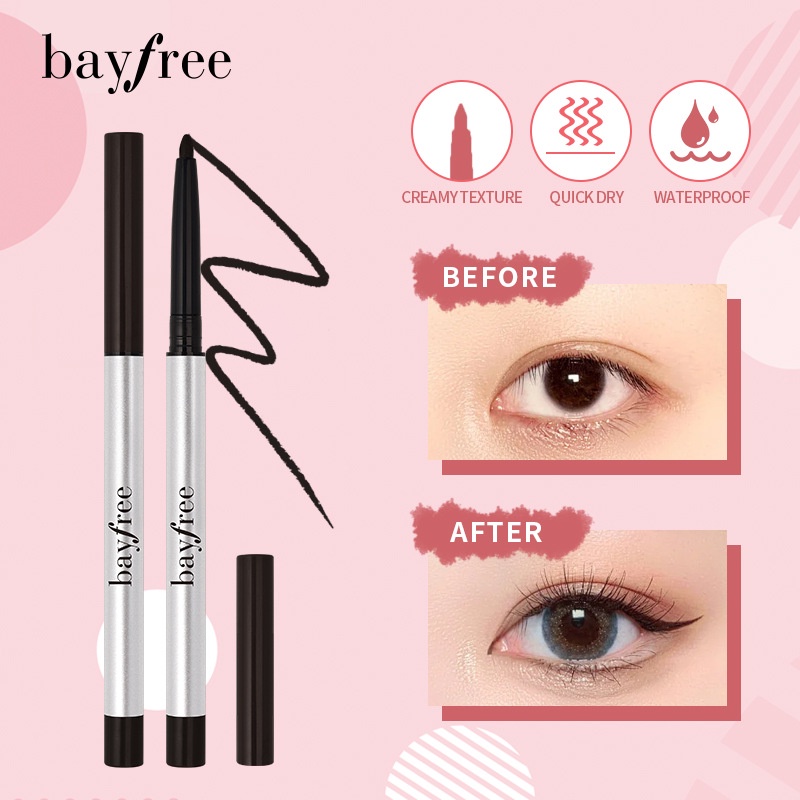 Bayfree Bút kẻ mắt 2 màu siêu mỏng chống thấm nước mịn khô nhanh lâu trôi kẻ mắt đặc màu trắng đen đỏ