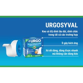 Băng keo lụa URGOSYVAL ( 1,25 cm hoặc 2, 5 cm x 5 m).