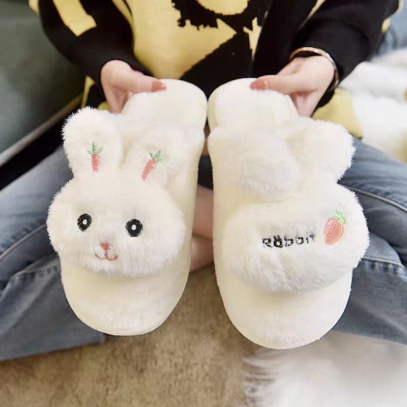 DÉP BÔNG LÔNG CỪU HÌNH THỎ ĐÁNG YÊU