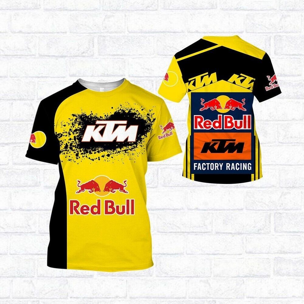 Áo Thun Nam In Hình Red Bull 3D Đua Xe KTM F1 Size S-6XL