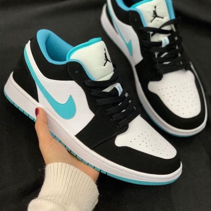 Giày Nike Air Jordan 1 Xanh Ngọc Cổ Thấp, Giày Sneaker JD1 Low Ruby Nam Nữ Thể Thao Cao Cấp Full Box Bill