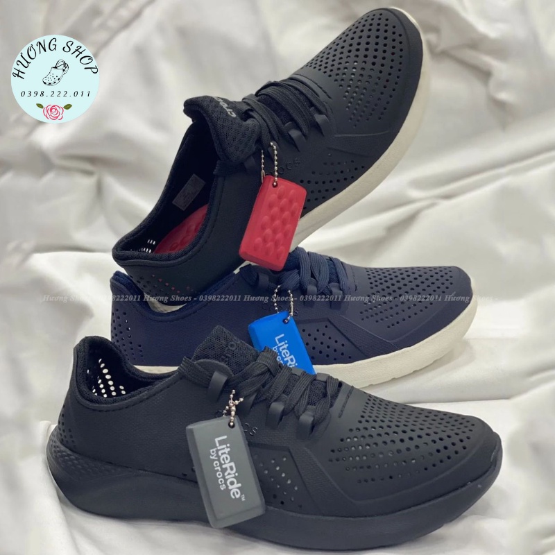 Giày nhựa đi mưa buộc dây literide pacer Croc nhiều màu