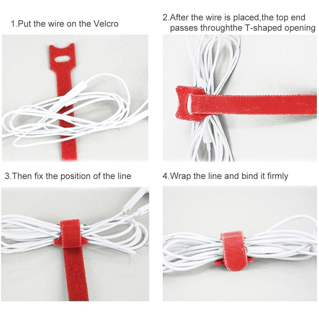 Set 50 Dây Buộc Dây Cáp Sạc / Tai Nghe Bằng Nylon Có Thể Tái Sử Dụng