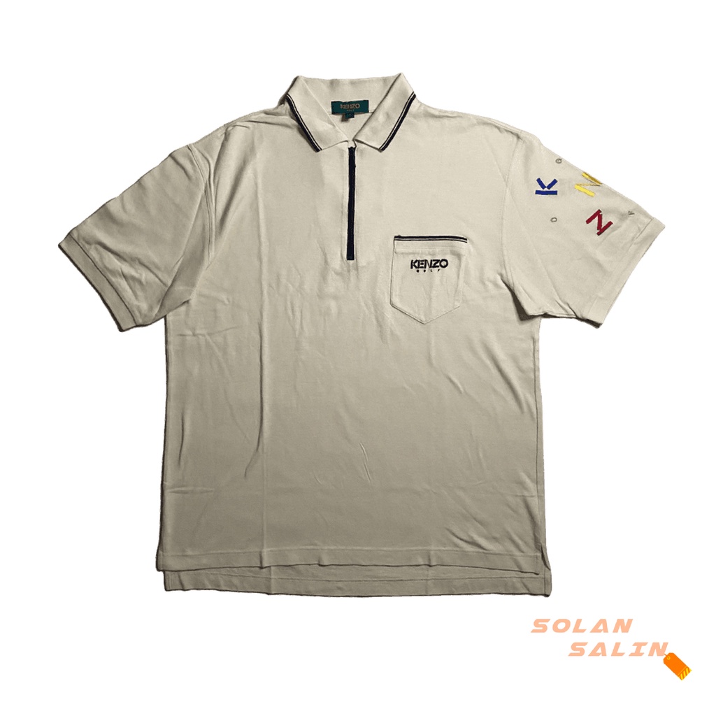 Kenzo Golf Cổ Điển Thập Niên 90 Áo Thun Polo Zip - Được Yêu Thích Trước