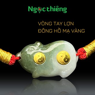 Vòng tay lợn đông hồ mạ vàng Ngọc phỉ thuý Ngọc thiêng