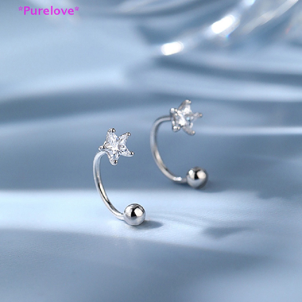 Set 2 Khuyên Tai Đính Đá Pha Lê Bằng Thép Không Gỉ Phong Cách Hàn Quốc Cho Nữ Mới