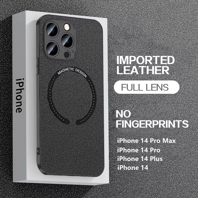Ốp Điện Thoại Da Viền Silicon Dẻo Mạ Điện Từ Tính Chống Sốc Chất Lượng Cao Cho iPhone 14 13 12 11 Pro Max iPhone14 Plus