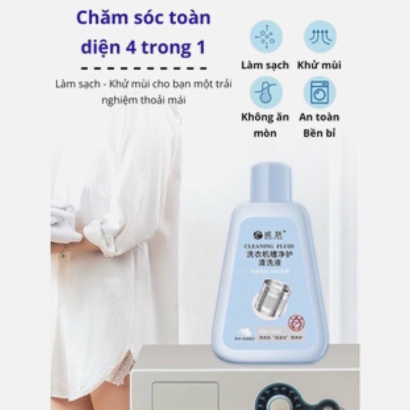 Nước Vệ Sinh Lồng Máy Giặt Chỉ Sau 1 Lần Tẩy Sạch Cặn Bẩn Diệt Khuẩn 260ml RIN