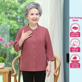 Áo sơ mi đũi trơn cao cấp cho người trung niên, người già