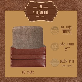[ĐẲNG CẤP] Ví nam mini Q9 LEATHER Ví da nam đựng thẻ cao cấp da bò Thật Màu Bò Cháy
