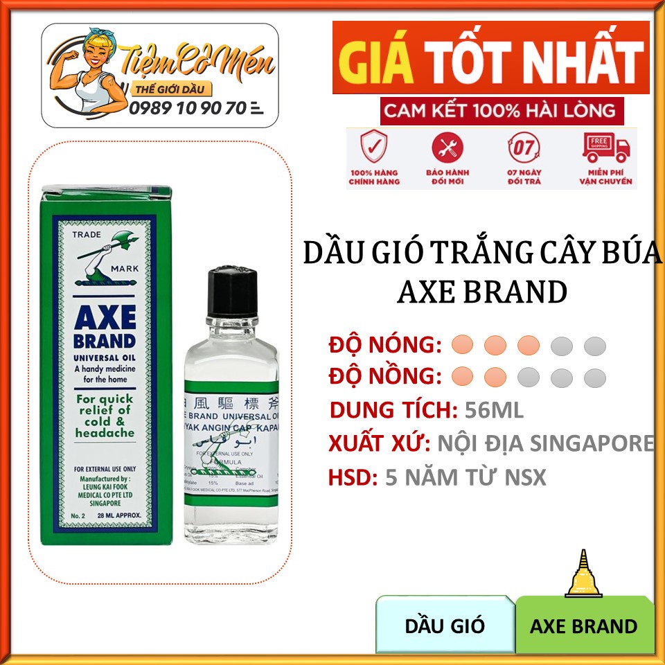 DẦU CÂY BÚA - DẦU GIÓ TRẮNG AXE BRAND MEDICATED OIL - MINYAK ANGIN CAP KAPAK 56ML CHUẨN HÀNG NỘI ĐỊA