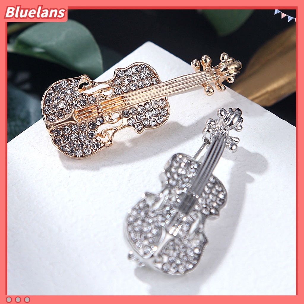 Trâm Cài Áo Hình Đàn Violin Đính Đá Lấp Lánh 48h