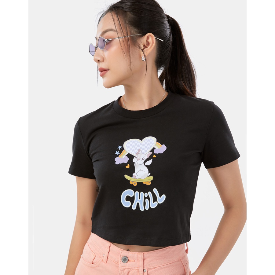 Áo Thun Thời Trang JUNO Crop-Top Pet Chill JNATH032