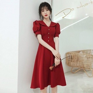 đầm bigsize thiết kế 40kg_120kg mẫu đỏ bèo thiên tay bồng nhúm mặc đi chơi siêu xinh