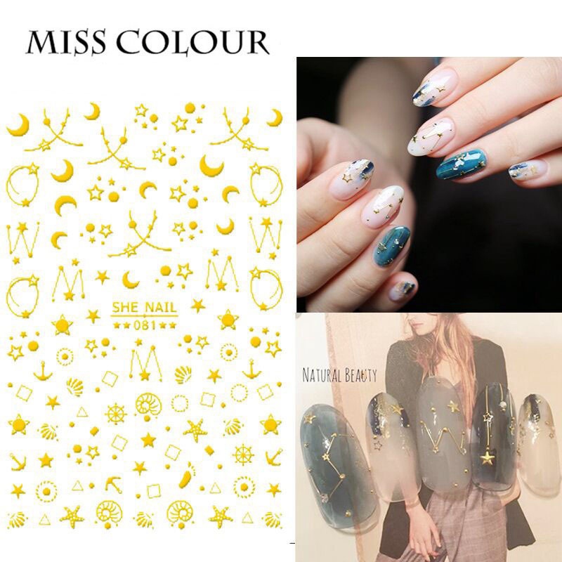 Miếng Dán Trang Trí Móng Tay 3D Chống Nước Không Gây Kích Ứng Cho Bé Gái