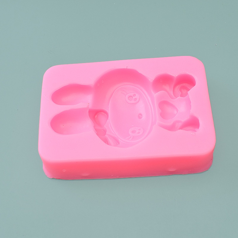 Khuôn Silicone Làm Bánh Hình Thỏ Trắng Đáng Yêu