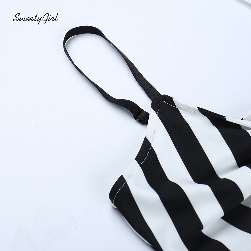 Đầm Mini Không Tay Cổ Chữ V Khoét Sâu Họa Tiết Kẻ Sọc Màu Tương Phản Thời Trang 2022 Cho Nữ