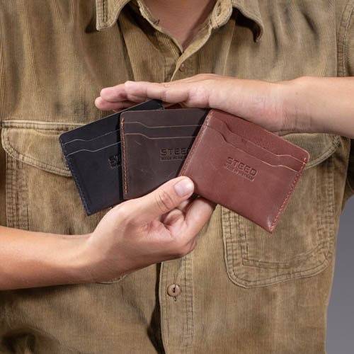 Ví Da Nam - Ví Card Holder - Da Bò Thật 100%- Steeler
