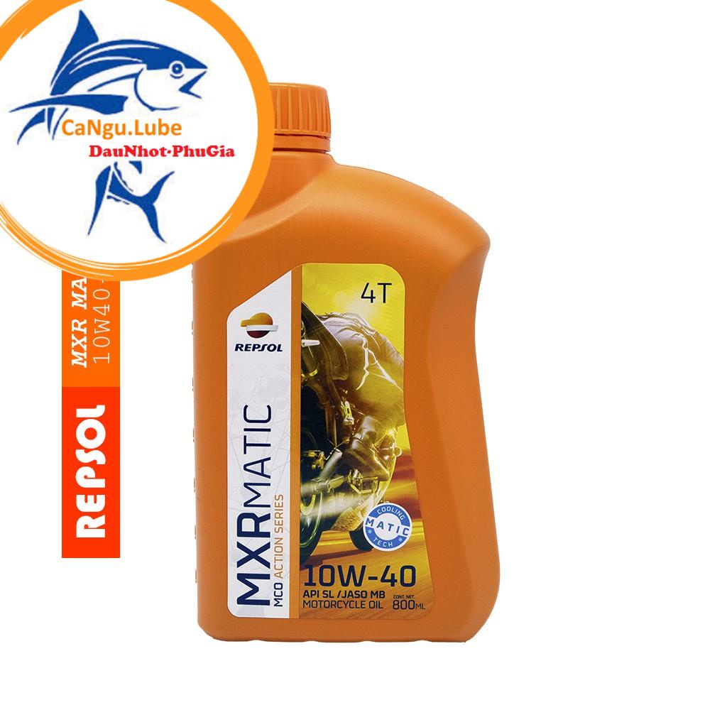 [ƯU ĐÃI TẶNG MÓC KHOÁ NGẪU NHIÊN KHI MUA SP]Nhớt repsol dùng cho xe số xe côn tay, nhớt repsol MXR racing 10w40 chai 1L