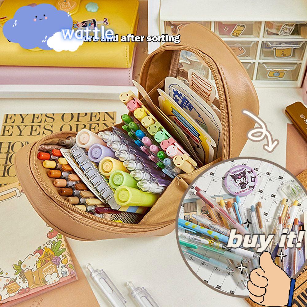 Túi Đựng Bút Trong Suốt Thiết Kế Ba Tầng Hình Gấu Sáng Tạo