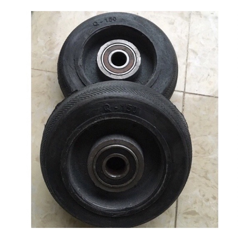 Bánh xe lõi gang cao su đúc dùng cho xe đẩy xe kéo