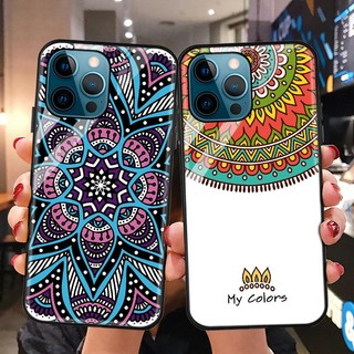 🔰ỐP LƯNG IPHONE MẶT KÍNH CƯỜNG LỰC HOA VĂN 13/13PRO/13PROMAX như tranh 3D đầy nghệ thuật