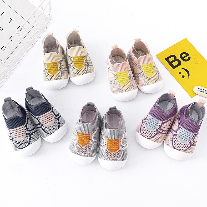 Giày lười tập đi cho bé trai bé gái cổ chun đế bệt từ 1 đến 3 tuổi chống trơn trượt ( 1012 nhí)
