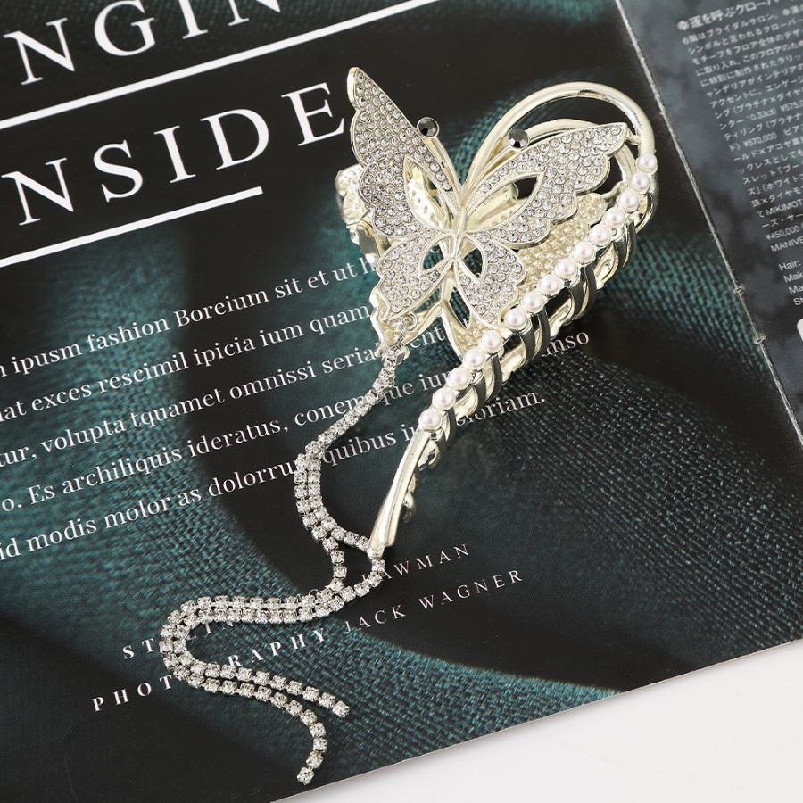 Kẹp Tóc Hình Bướm Đính Ngọc Trai Thời Trang Cho Nữ