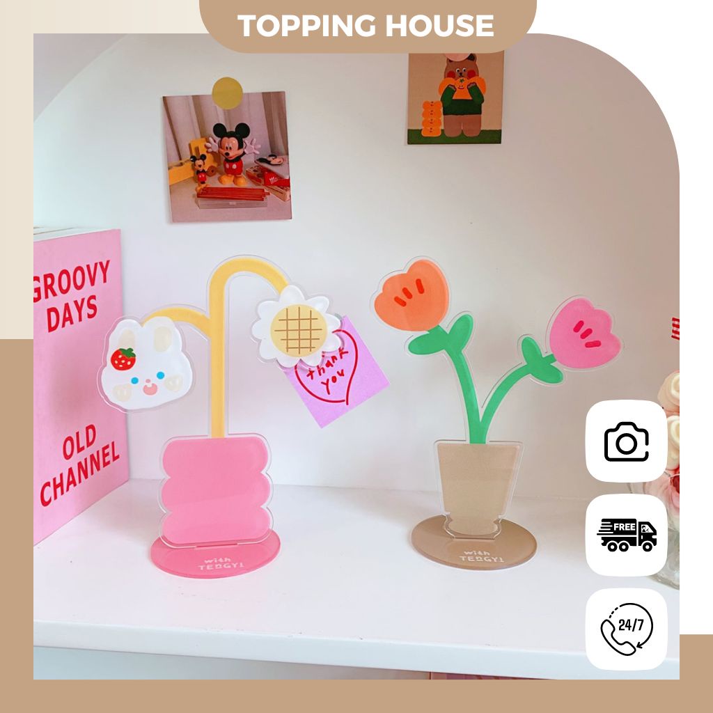 Kẹp Giấy Ghi Chú, Ảnh Decor, Trang Trí Để Bàn, Treo Postcard, Sticker, Thiệp Hoa Khô - Topping House - DC08