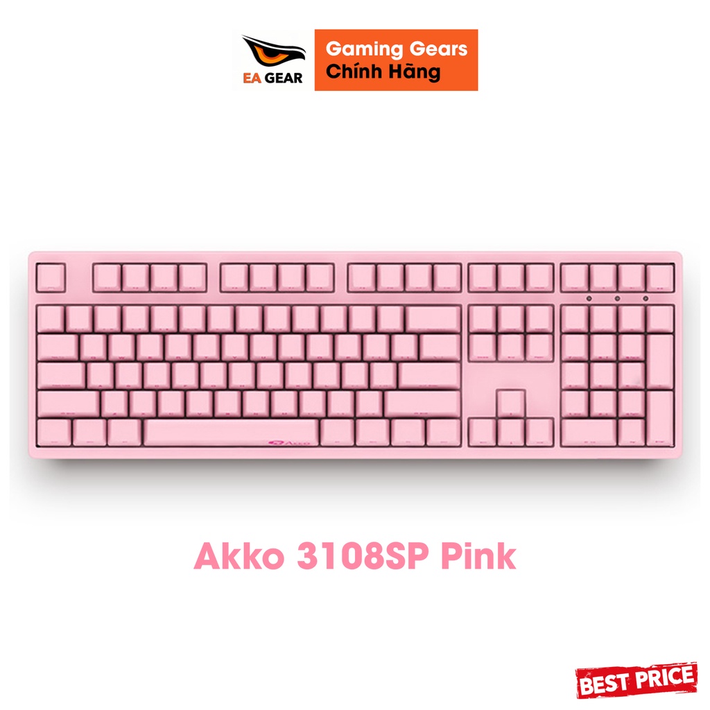 Bàn phím cơ Akko 3108SP Black & Pink (switch Akko v2, type-C, keycaps PBT) - EA Gear