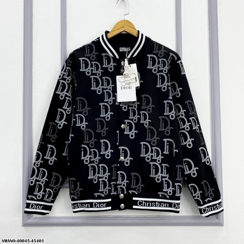 Áo khoác bomber nam đen Dior in vân chìm siêu hot_Áo khoác Dior trần bông 3 lớp_Áo khoác Dior nhung dầy dặn