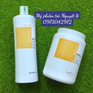 Combo Gội và hấp phục hồi tóc hư tổn Fanola Nuti Care 1000ml/1500ml
