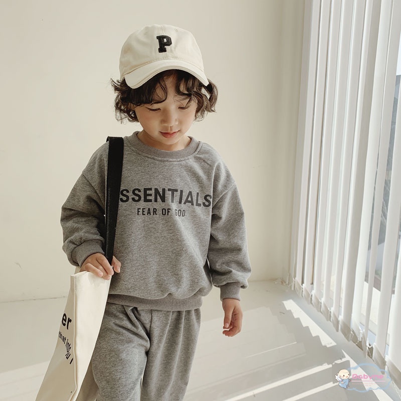 Set Đồ 2 Món Áo Thun In Chữ + Quần Dài Cotton Màu Sắc Đơn Giản Cho Bé