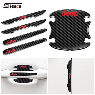 Sieece miếng dán tay nắm cửa ô tô miếng dán hõm cửa ô tô sợi carbon miếng dán chống va đập cửa miếng dán bảo vệ viền cửa cho jeep wrangler gladiator cherokee compass