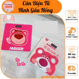 Cân điện tử sức khoẻ hình gấu hồng cute- Cân hình gấu dâu theo dõi cân nặng