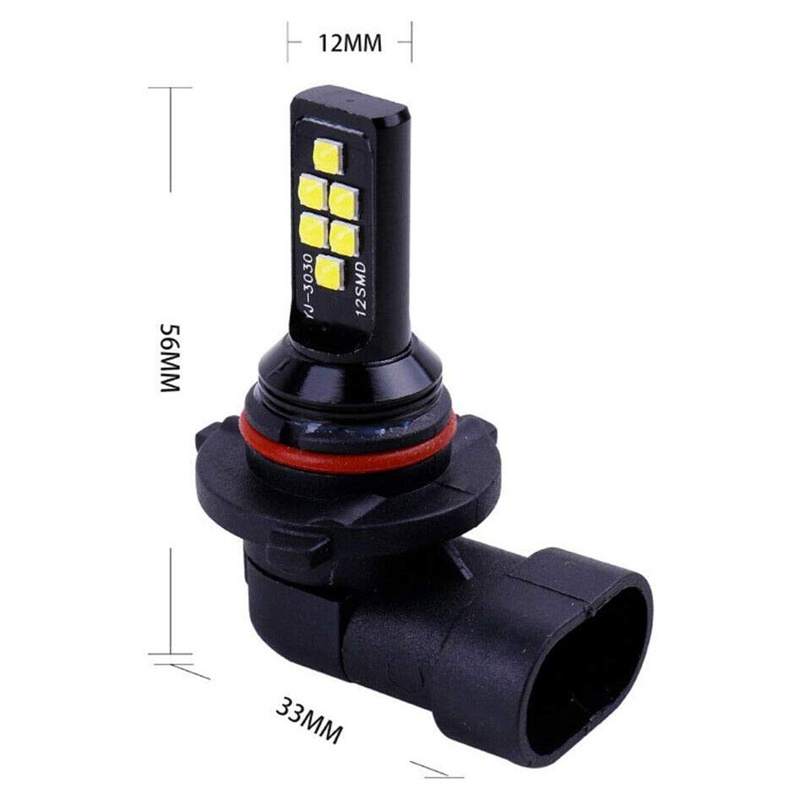 Set 2 Đèn LED Sương Mù HB4 9006 3030 SMD Ánh Sáng Trắng 6000K Dành Cho Ô Tô