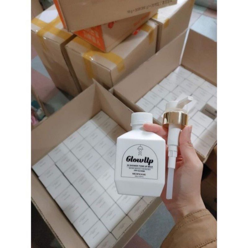 SỮA TẮM TRUYỀN TRẮNG MEDIPICKME GLOW UP IN SHOWER TONE UP MILK TRẮNG HỒNG TỰ NHIÊN
