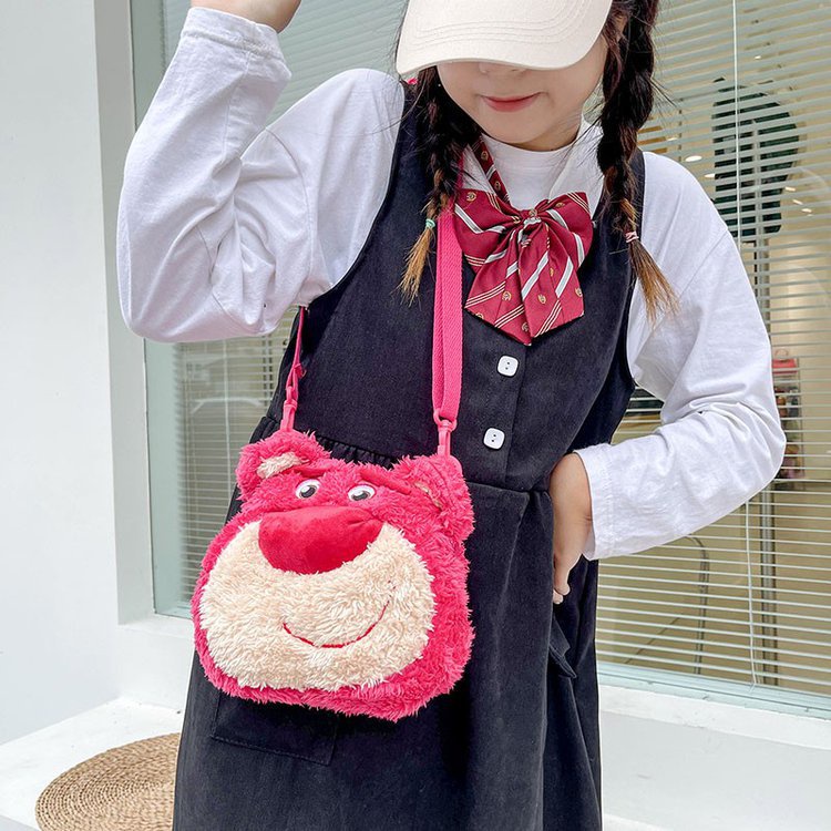 Túi đeo chéo thú bông Gấu Lotso Toy Story dễ thương, túi Gấu Hồng đeo vai nhỏ gọn xinh xắn
