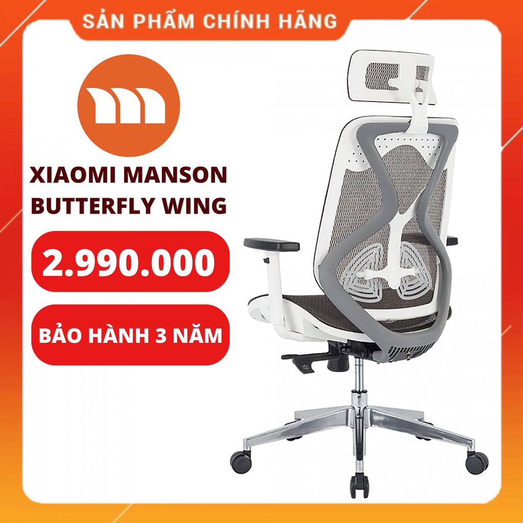 ✅CHÍNH HÃNG - Ghế Xiaomi Manson Butterfly Wing - Ghế Xoay Văn Phòng Công Thái Học - Bảo hành 3 năm